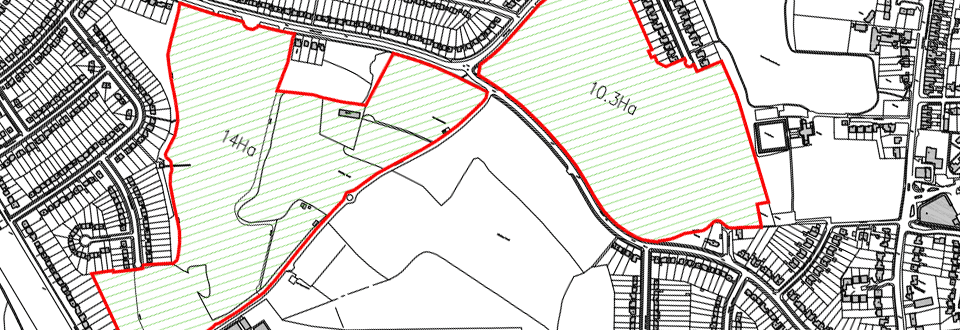Graphic showing the plans for development for new homes in Surrey